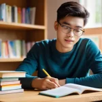 러시아어 동사 변화 - **Prompt 1: Cozy Language Study Session**
    A bright and inviting indoor scene. A young person, ap...