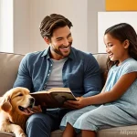 러시아어 격변화 - **Prompt 1: Cozy Family Reading Time**
    A warmly lit, inviting living room scene. A diverse famil...