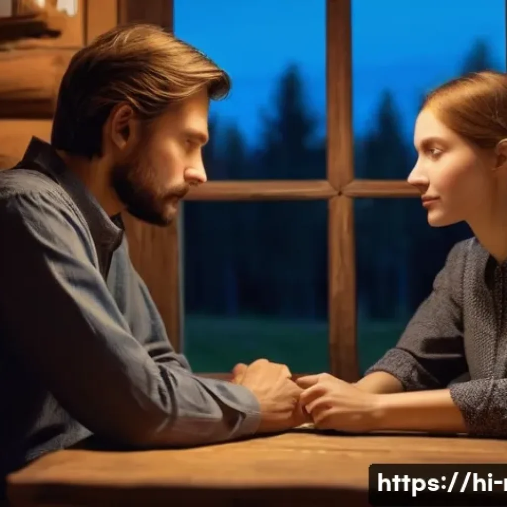 러시아어와 러시아 심리학 용어 - **Prompt:** A serene indoor scene depicting two individuals, a man and a woman, deeply connected thr...