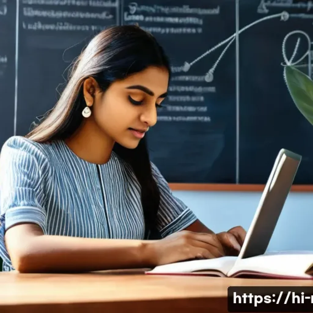 러시아어와 취업 기회 - **Prompt:** A vibrant, sunlit scene featuring a young, ambitious Indian woman (early 20s) seated at ...
