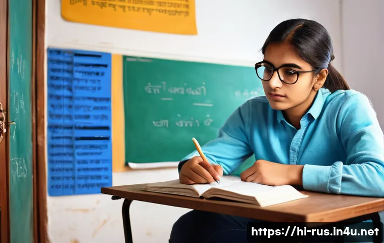 러시아어 학습 책 추천 - A cozy study scene featuring a Hindi-speaking student sitting at a wooden desk surrounded by Russian...